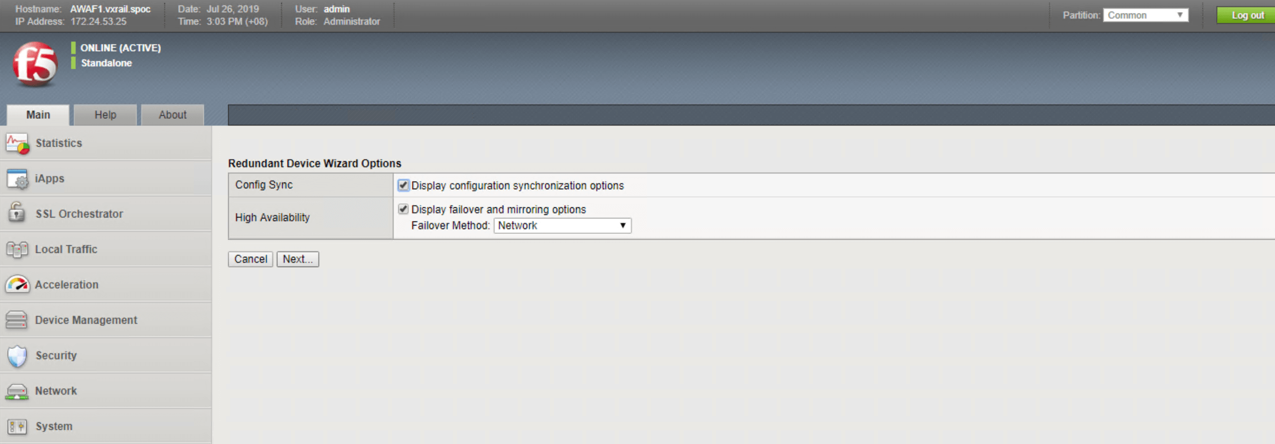 Figure 13: Configure network-level failover for basic high availability. 